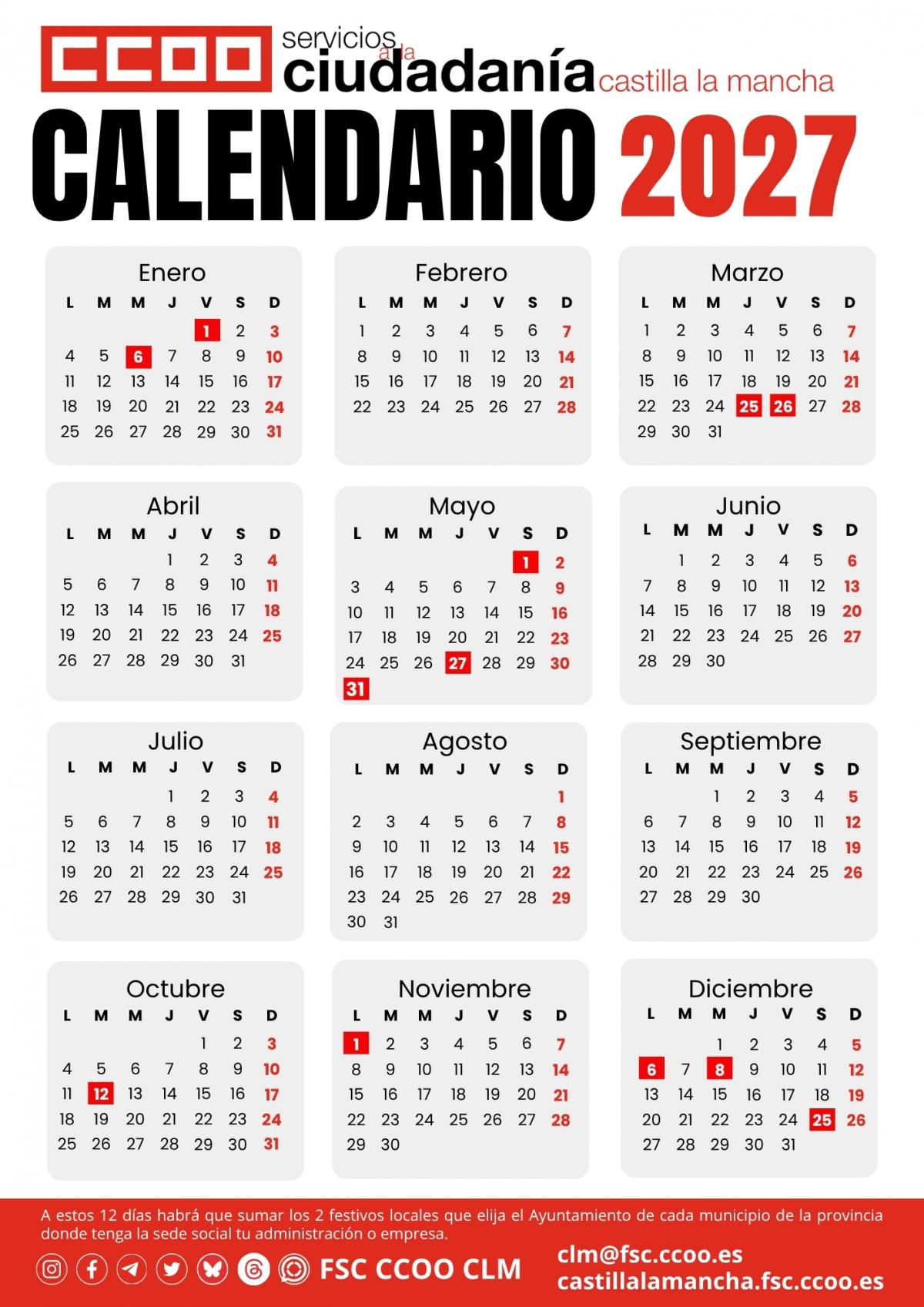 Calendario Laboral 2027
