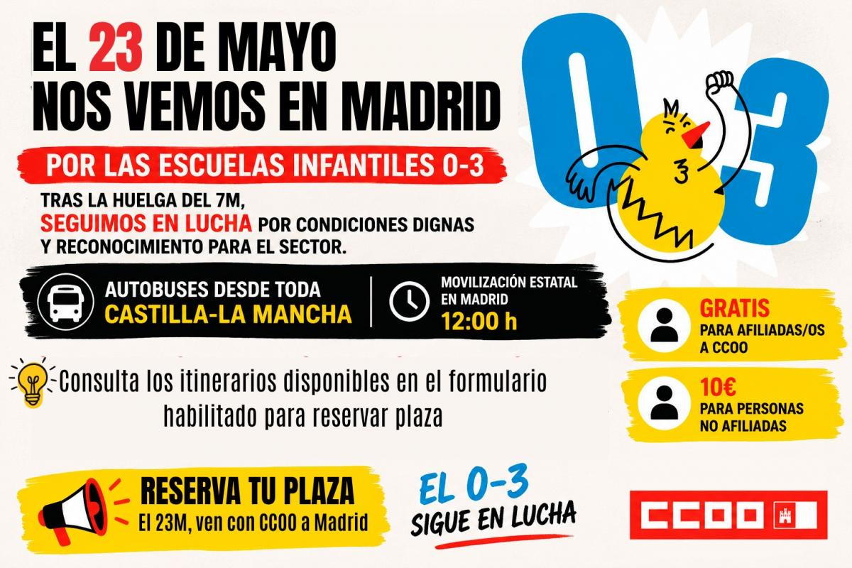 Marcha estatal por las Escuelas Infantiles y la educación 0-3 el 23 de mayo.